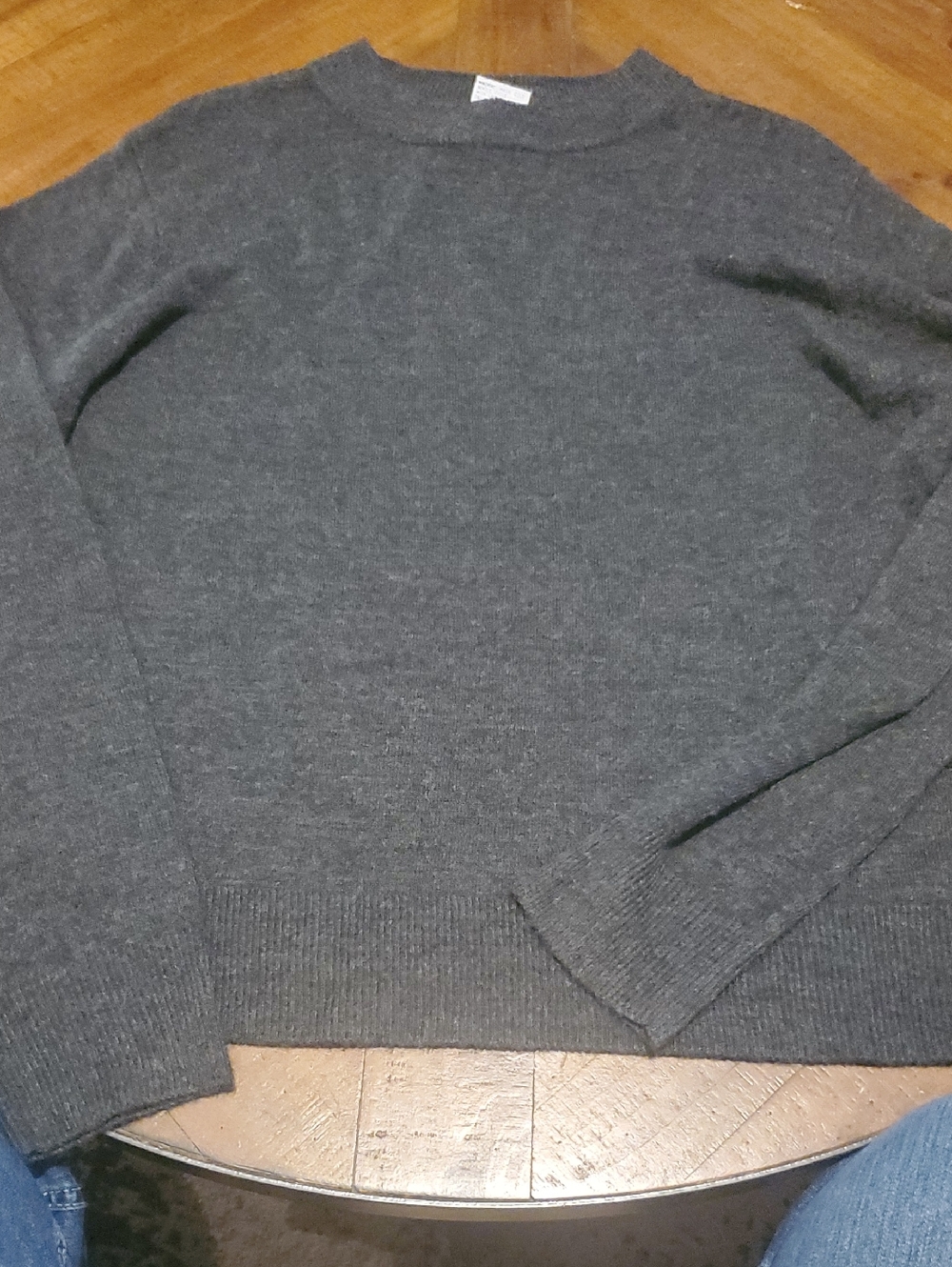 Sag Harbor Women's Dark Charcoal Cowlneck Sweater